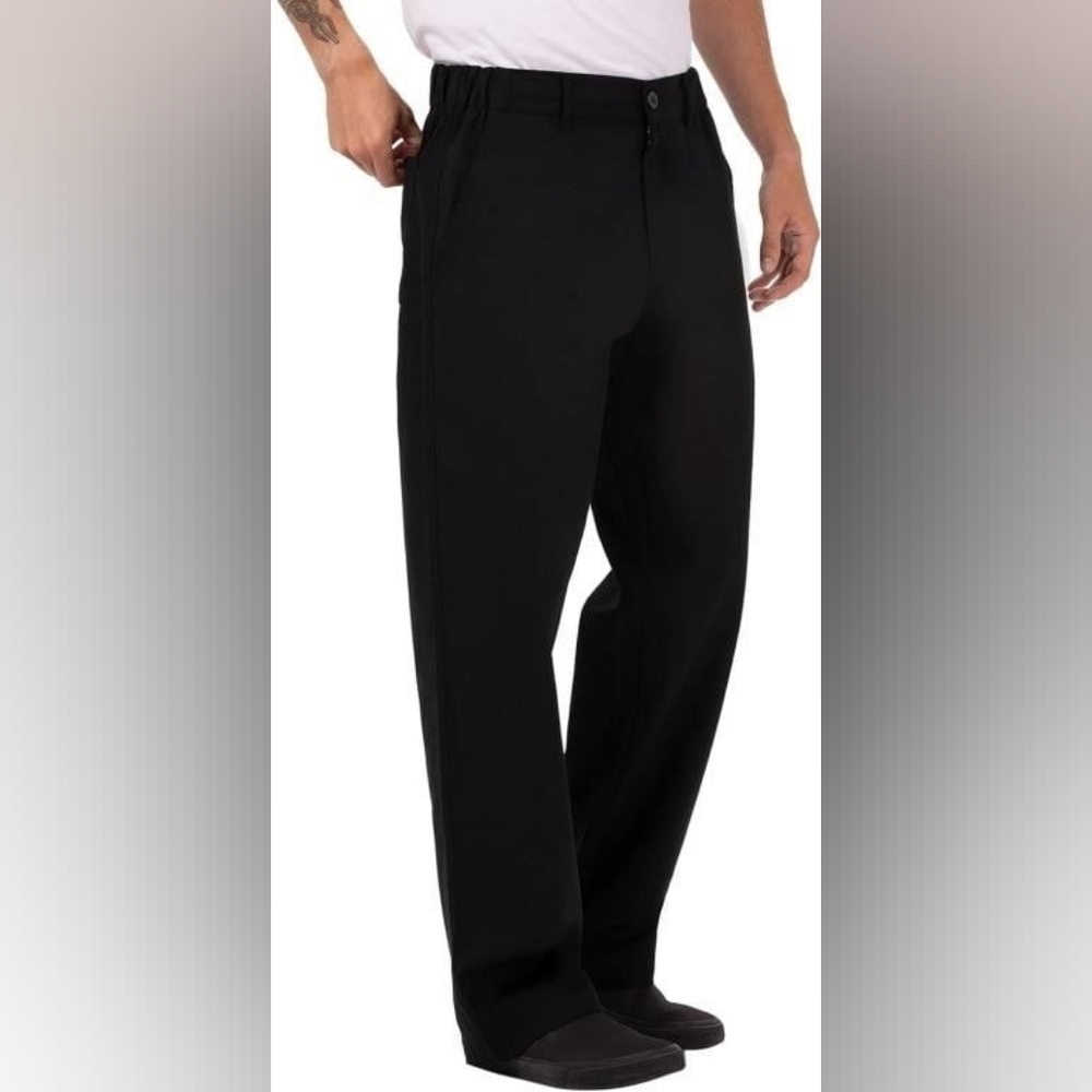 NEW Chef Works Men's Pro Dress Chef Pant Black NWT